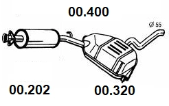 00.400 Novak Средний глушитель выхлопных газов (фото 2)