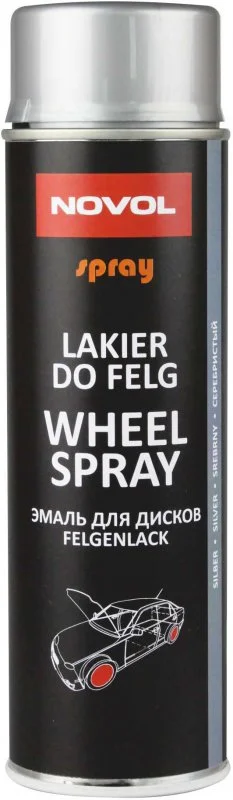 34102 NOVOL Эмаль для дисков Wheel Spray серебристый 500 мл (фото 1)
