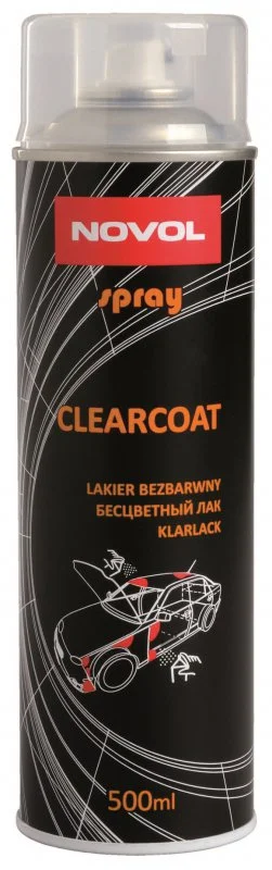 34002 NOVOL Лак аэрозольный бесцветный Clearcoat Spray 500 мл (фото 1)