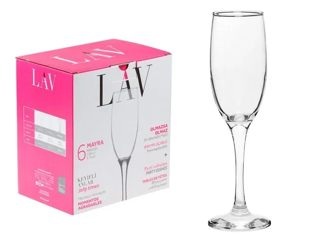 LV-MAY535F LAV Набор бокалов для шампанского Mayra 6 штук 190 мл (фото 1)