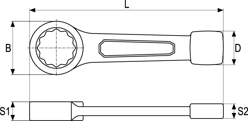 YT-1604 YATO Ключ накидной ударный 32мм (фото 2)