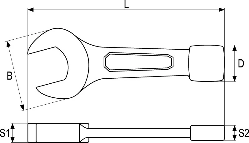 YT-1615 YATO Ключ рожковый ударный 27мм (фото 2)