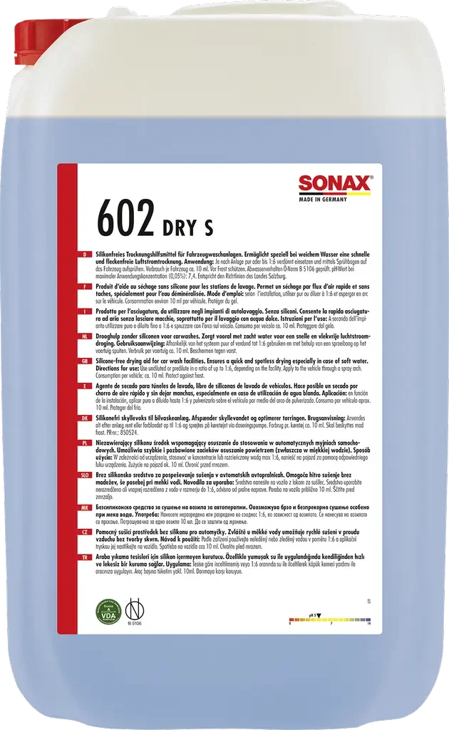 602 705 SONAX Воск для сушки разбивает водную пленку, водооталкивающий эффект, 25л (фото 1)
