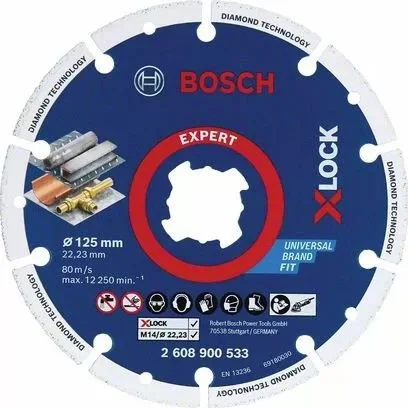 2608900533 BOSCH Круг алмазный 125х22 мм по металлу X-LOCK Expert for Metal (фото 1)