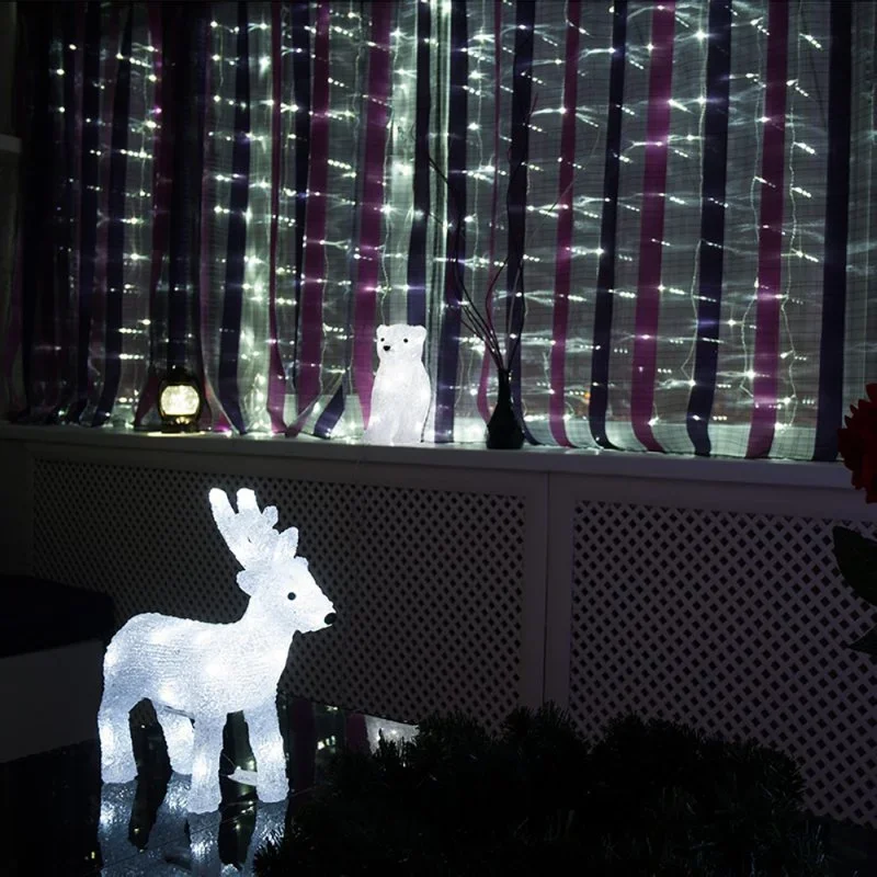 303-036 Neon-Night Гирлянда новогодняя светодиодная Снежинки 2,8 м 20 диодов белый (фото 2)