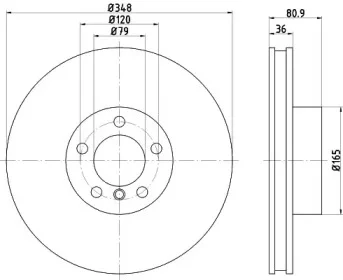 8DD 355 120-641 BEHR/HELLA/PAGID Тормозной диск (фото 1)