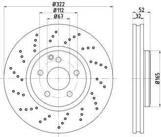 8DD 355 122-921 BEHR/HELLA/PAGID Тормозной диск (фото 1)