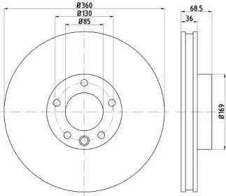 8DD 355 123-221 BEHR/HELLA/PAGID Тормозной диск (фото 1)