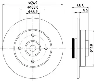 8DD 355 123-981 BEHR/HELLA/PAGID Тормозной диск (фото 1)