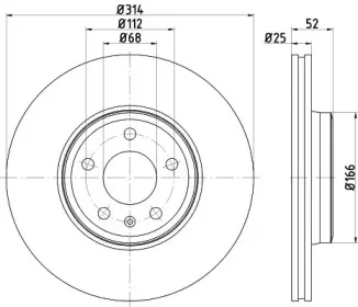 8DD 355 125-201 BEHR/HELLA/PAGID Тормозной диск (фото 1)