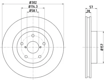 8DD 355 125-431 BEHR/HELLA/PAGID Тормозной диск (фото 1)