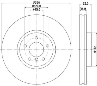 8DD 355 128-521 BEHR/HELLA/PAGID Тормозной диск (фото 1)