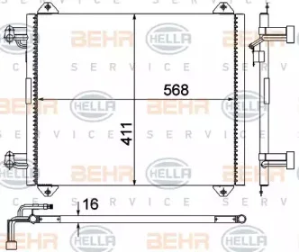 8FC 351 038-554 BEHR/HELLA/PAGID Конденсатор (фото 2)