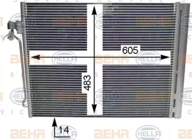 8FC 351 303-634 BEHR/HELLA/PAGID Радиатор кондиционера (фото 1)