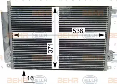 8FC 351 343-284 BEHR/HELLA/PAGID Радиатор кондиционера (фото 1)