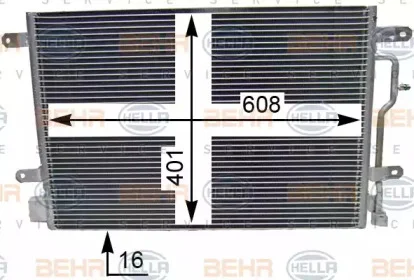 8FC 351 343-484 BEHR/HELLA/PAGID Радиатор кондиционера (фото 2)