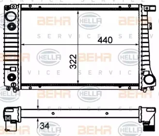 8MK 376 703-024 BEHR/HELLA/PAGID Радиатор охлаждения двигателя (фото 1)