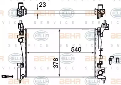 8MK 376 756-324 BEHR/HELLA/PAGID Радиатор охлаждения двигателя (фото 1)