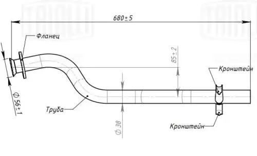 EMP 0112 TRIALLI Труба выхлопного газа (фото 3)