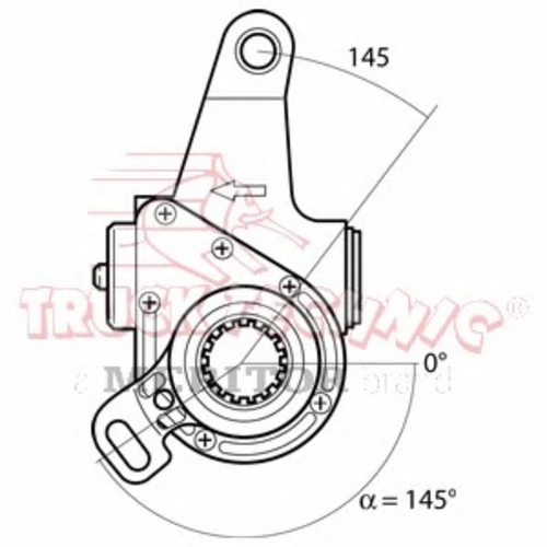 TT70.02.174 TRUCKTECHNIC Трещетка автом. прав. задн. 1 отв. 26 зубцов mb, meritor (фото 1)