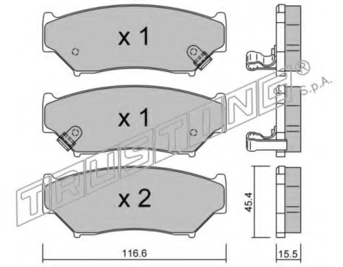 138.0 TRUSTING Комплект тормозных колодок, дисковый тормоз (фото 2)