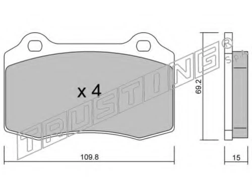 260.2 TRUSTING Комплект тормозных колодок, дисковый тормоз (фото 2)