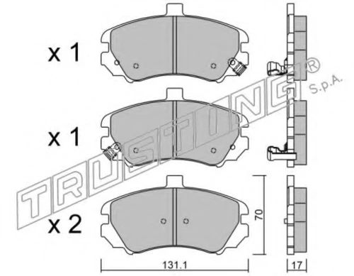 901.0 TRUSTING Комплект тормозных колодок, дисковый тормоз (фото 3)