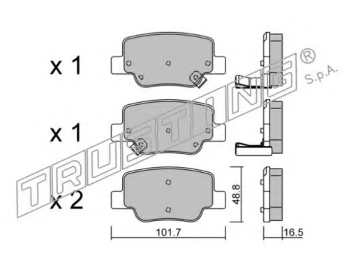 897.0 TRUSTING Комплект тормозных колодок, дисковый тормоз (фото 2)