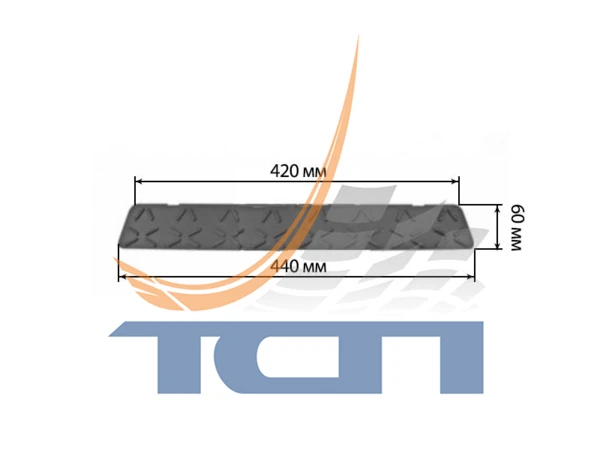 T340066 TSP 187495 накладка ступени бампера верхняя длинная man tga xl-xxl тсп китай (фото 2)