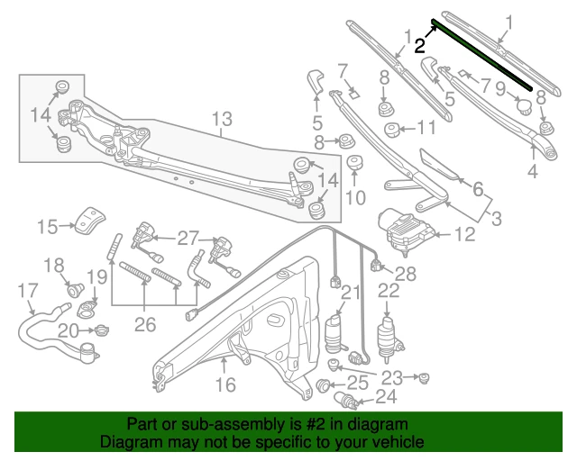 1K0955429 VAG Щетка стеклоочистителя бескаркасная original (vw, audi, skoda, seat) 650/26'' мм/" 650/26'' мм/" 2 шт (фото 3)