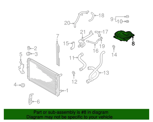 8D0121403D VAG Бачок расширительный audi a4 1.6/1.8/2.4-2.8/1.9tdi 95-97 (фото 2)