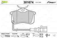 301674 VALEO Комплект тормозных колодок, дисковый тормоз (фото 4)