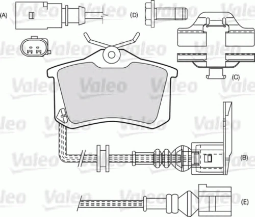 598463 VALEO Комплект тормозных колодок, дисковый тормоз (фото 3)