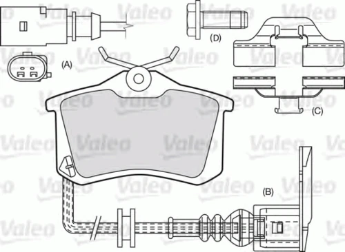 598463 VALEO Комплект тормозных колодок, дисковый тормоз (фото 4)