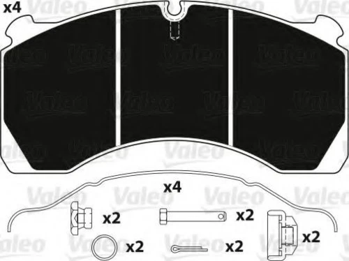 882222 VALEO Комплект тормозных колодок, дисковый тормоз (фото 11)