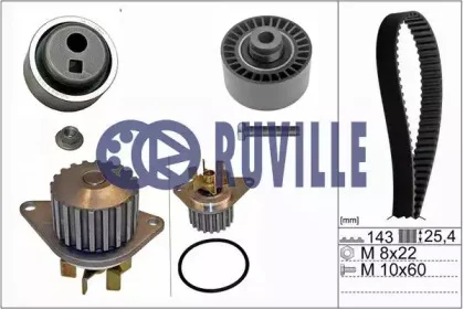 56602701 RUVILLE Водяной насос + комплект ГРМ (фото 1)