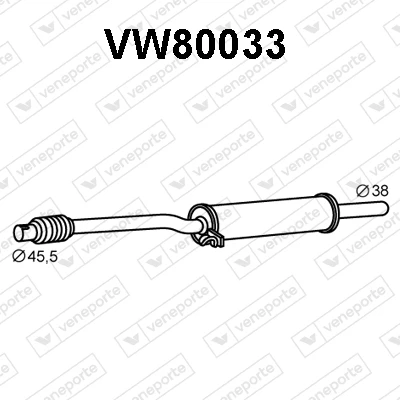 VW80033 VENEPORTE Средний глушитель выхлопных газов (фото 2)