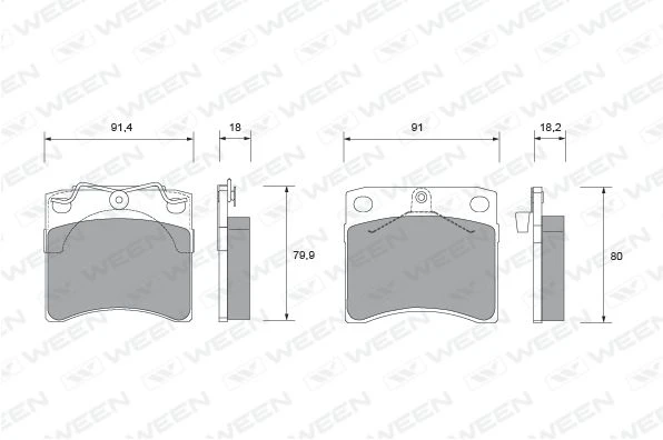 151-1438 WEEN Комплект тормозных колодок, дисковый тормоз (фото 2)