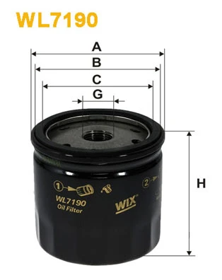 WL7190 WIX Масляный фильтр (фото 3)