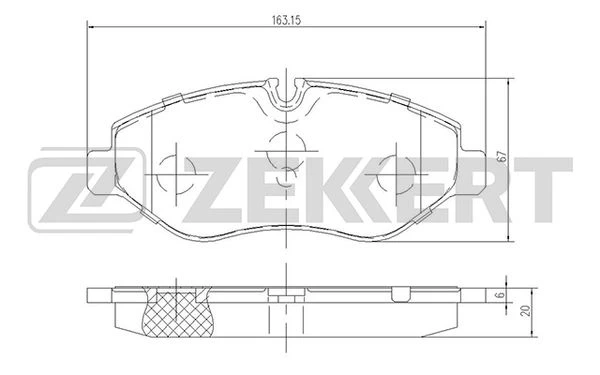 BS-2844 ZEKKERT Комплект тормозных колодок, дисковый тормоз (фото 2)