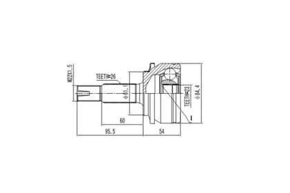 AW1510062 AYWIPARTS Шрус наружний (со стороны колеса) (фото 1)