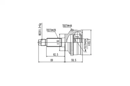 AW1510091A AYWIPARTS Шрус наружний (со стороны колеса) (фото 1)