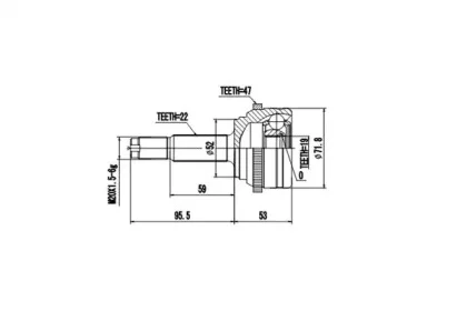 AW1510130A AYWIPARTS Шрус наружний (со стороны колеса) (фото 1)