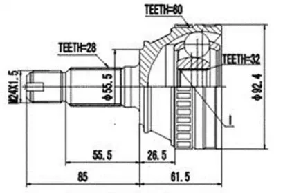 AW1510679A AYWIPARTS Шрус наружний (со стороны колеса) (фото 1)