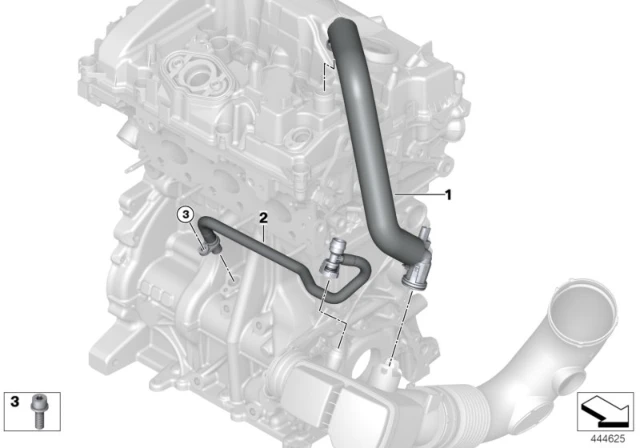 11 15 7 623 745 BMW 11157623745 Вентиляционный трубопровод с подогревом BMW 1' F20 LCI, F21, 2' F22, F23, 3' F30, F31 (фото 1)