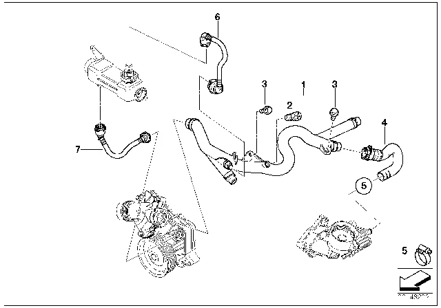 11537802632 BMW Трубопр. ,отвод жидк. отопит. -подс. шланга BMW 1' E87, 3' E46, E90, LCI, E91, E92, E (фото 2)