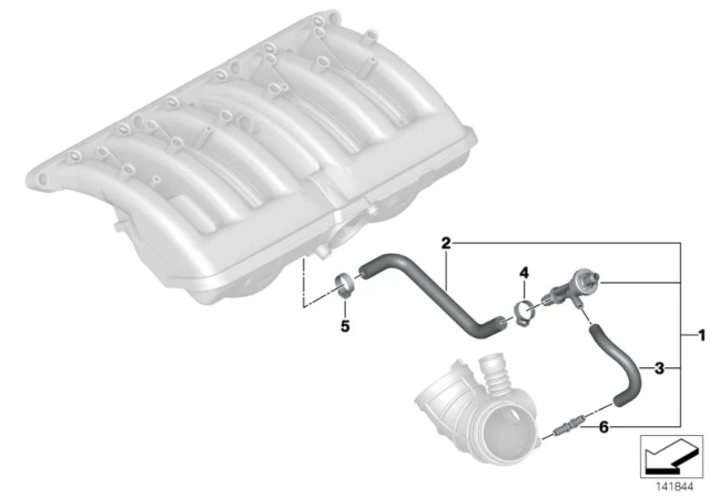 11617503666 BMW Колено шланга BMW 3' E46, 5' E39, X3 E83, X5 E53, Z3 E36, Z4 E85 (фото 1)