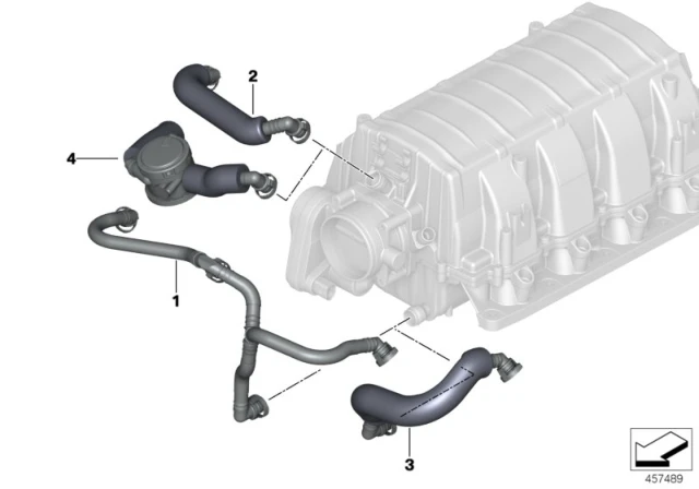 11617547185 BMW Вент. трубопровод без клапана регул. давл. ZYL. 1-4 BMW 5' E60, E61, 6' E63, E64, 7' E (фото 1)