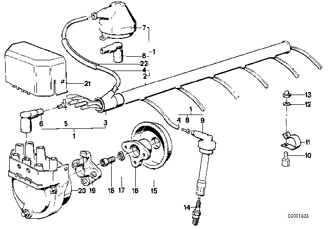 12121705675 BMW Провод высокого напряжения BMW 1500-2000CS, 1502-2002tii, 2.5CS-3.0CSL, 2500-3.3Li, 3 (фото 3)