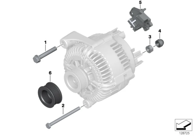 12 31 7 560 483 BMW Ременный шкив генератора BOSCH 6PK BMW 1' E81, E82, E87, LCI, E88, 3' E46, E90, E91, E (фото 2)